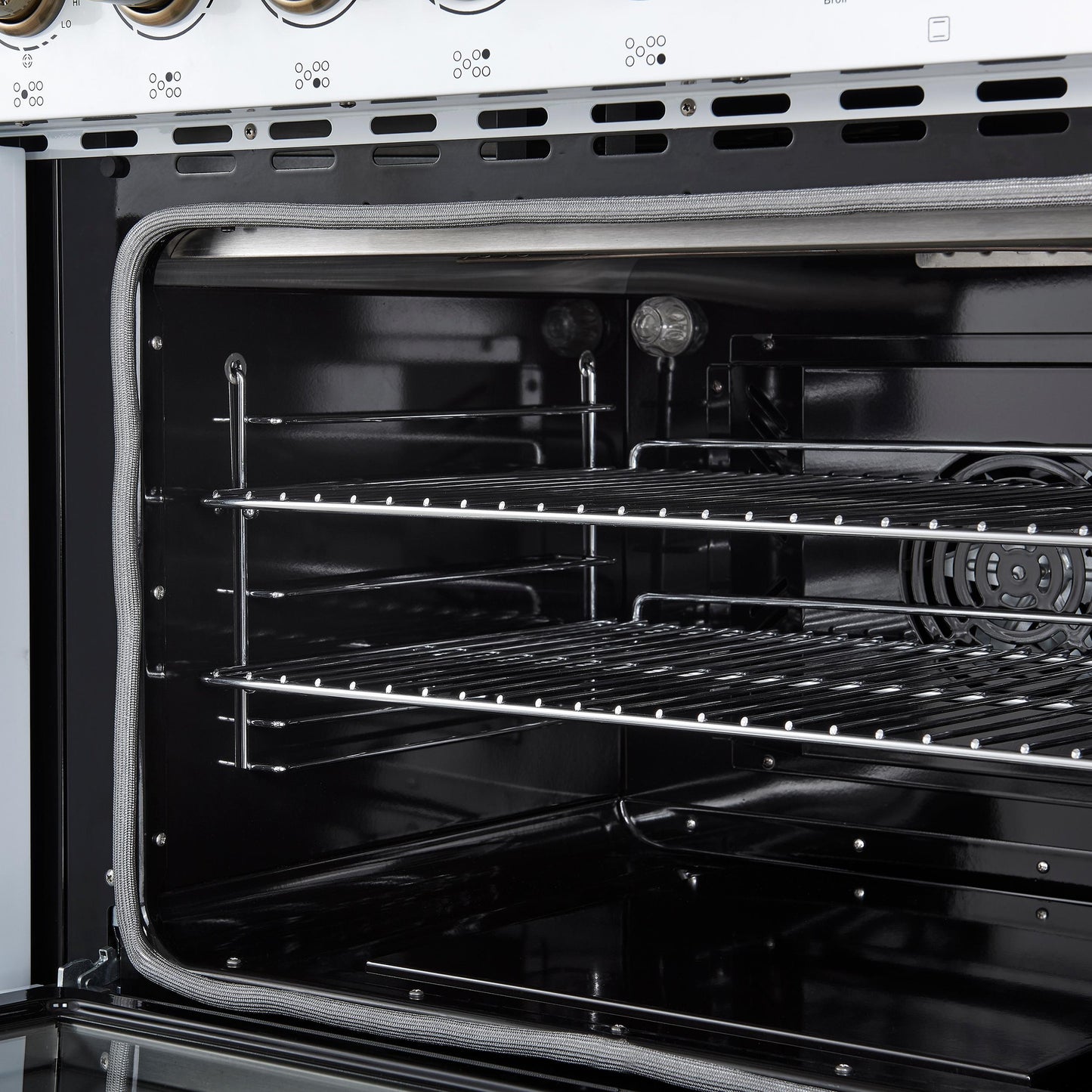 Forno FFSEL601148WHT Forno Paolo 48 Inch Freestanding Electric Range In White With Antique Brass, 6.7 Cu.Ft, True Convection Oven, Energy Efficient