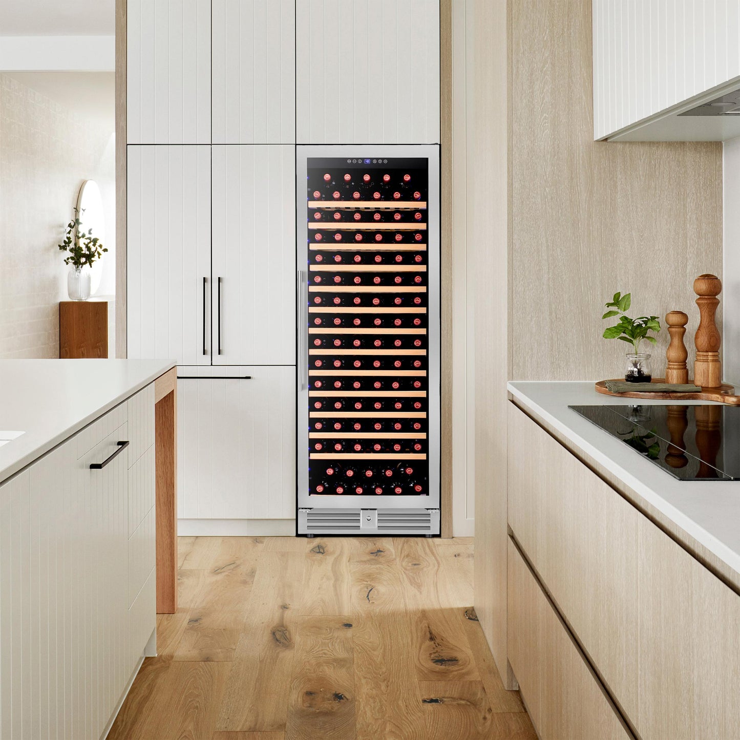 Avanti WCF149SE3S1 Avanti Refresh Wine Cooler, 149 Bottle Capacity, Stainless Steel Finish With Wood Shelves, Digital Touch Controls, Glass Door (Wcf149Se3S)