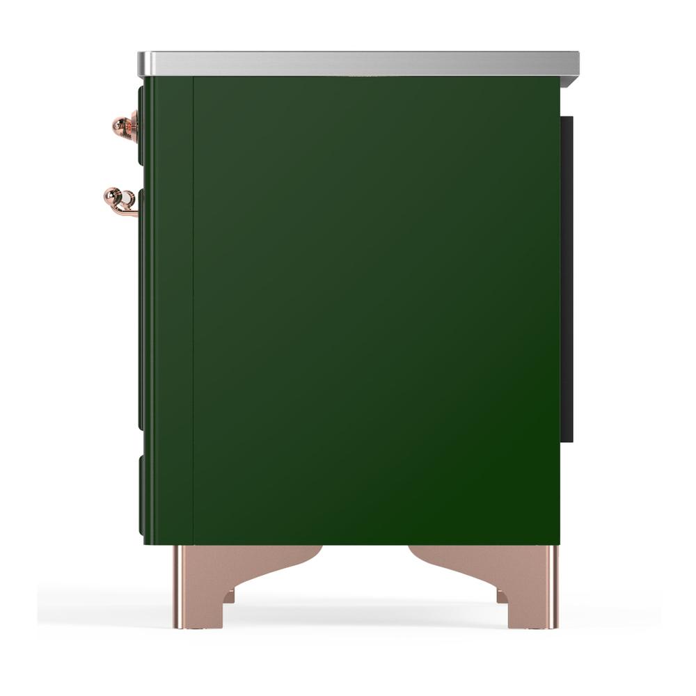 Ilve UMDIB40NR3EGP Ilve Umdib40Nr3Egp Majestic Iii 40 Inch Induction Range With 6 Elements, 3.82 Cu. Ft. Total Oven Capacity (Triple Glass Door, Emerald Green, Copper)