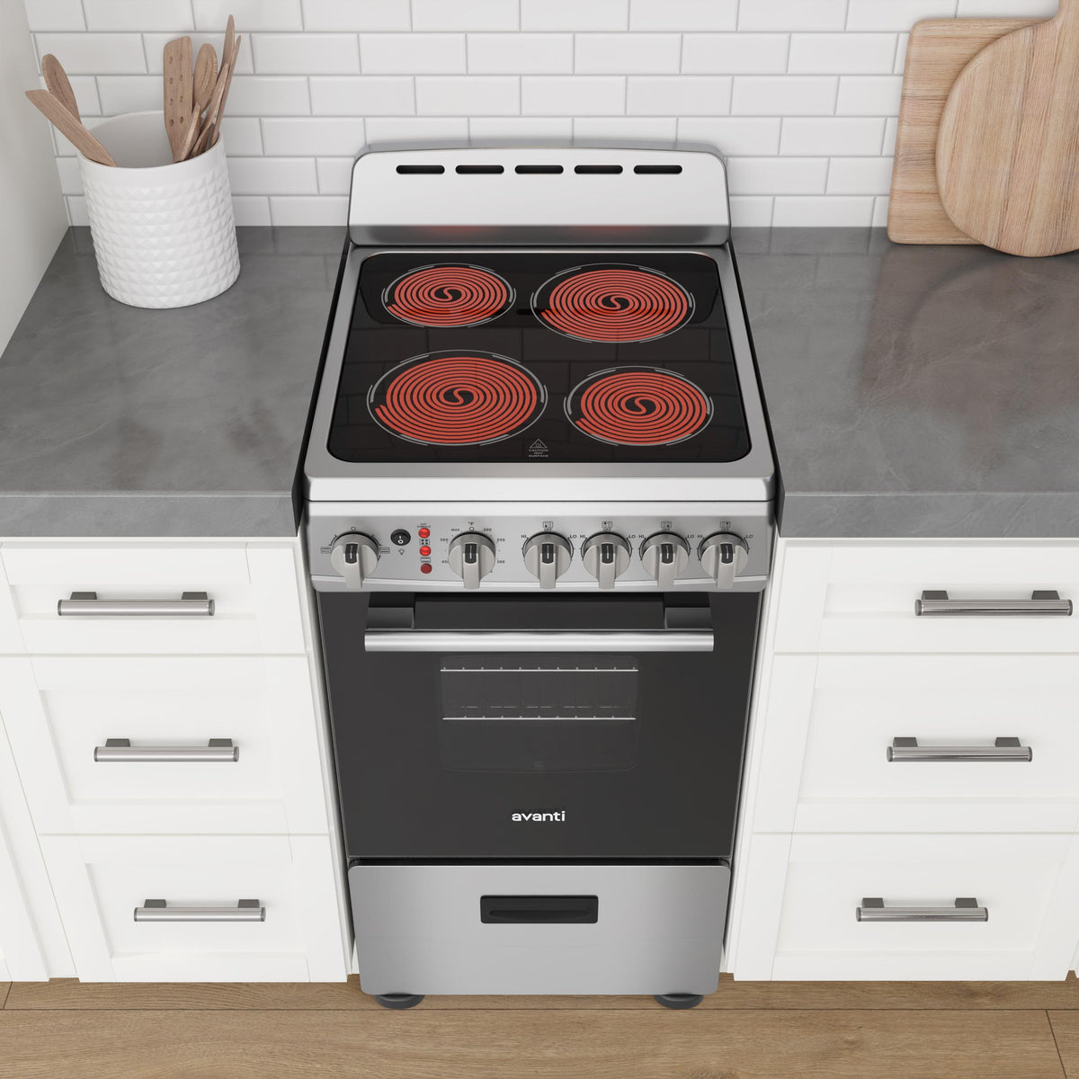 Avanti CERU200P3S Avanti 20-Inch Freestanding Electric Range With Ceramic Glass Cooktop, In Stainless Steel (Ceru200P3S)