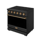 Thor Kitchen RSE36PBBRZ 36 Inch Professional Electric Range In Black/Bronze Gordon Ramsay Series
