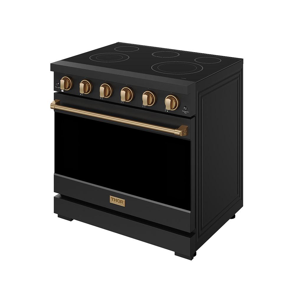 Thor Kitchen RSE36PBBRZ 36 Inch Professional Electric Range In Black/Bronze Gordon Ramsay Series
