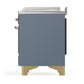 Ilve UM48FSQNR3BGGLP Ilve Um48Fsqnr3Bgglp Majestic Iii 48 Inch Dual Fuel Range With 5 Black Brass Burners, Griddle And French Top, Dual Function Burner Up To 25,000 Btu (Liquid Propane, Solid Door, Blue Grey, Brass)