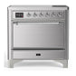 Ilve UMIB36QNR3SSC Ilve Umib36Qnr3Ssc Majestic Iii 36 Inch Induction Range With 6 Elements, 3.5 Cu. Ft. Total Oven Capacity (Solid Door, Stainless Steel, Chrome)