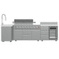 Forno FODKT2520WHT Forno Bulnes 40-Inch Bbq, 95,000 Btu, 5 Burners, Sear & Rotisserie Infrared With Side Burner, Stainless Steel Outdoor Kitchen With 1.8 Cu.Ft. Beverage Center & White Sintered Stone Countertops
