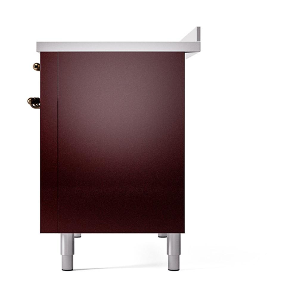 Ilve UNI486QNMPBUB Ilve Uni486Qnmpbub Nostalgie Ii Noblesse 48" Induction Range (Solid Door, Burgundy, Burnished)