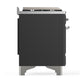 Ilve UM48FSQNR3MGC Ilve Um48Fsqnr3Mgc Majestic Iii 48 Inch Dual Fuel Range With 5 Black Brass Burners, Griddle And French Top, Dual Function Burner Up To 25,000 Btu (Natural Gas, Solid Door, Graphite Matte, Chrome)