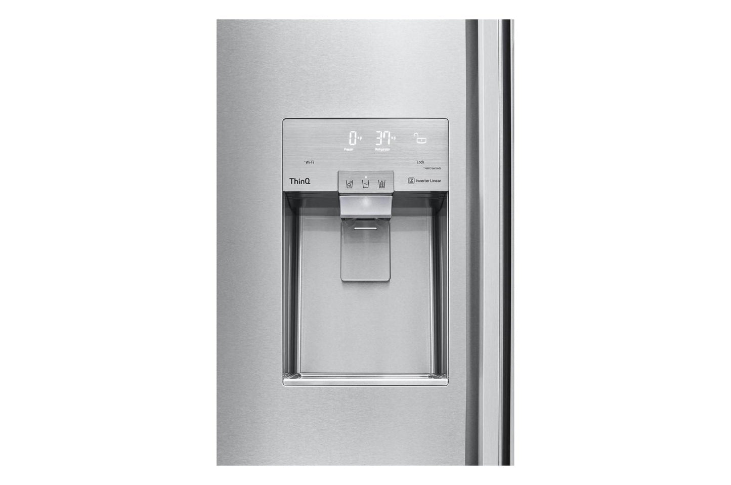 Lg US26WBB92S Lg Signature 26 Cu. Ft. Smart Side-By-Side Built-In Refrigerator With Ice & Water Dispenser