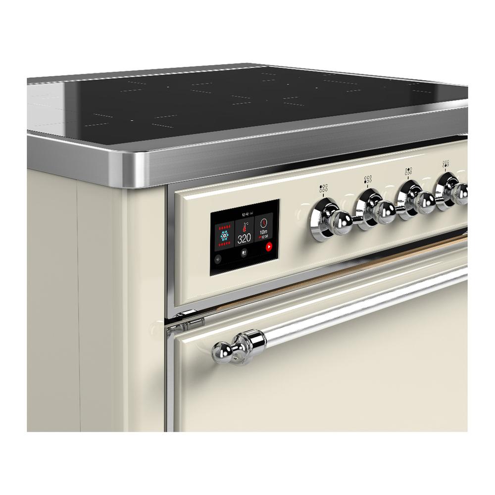 Ilve UMIB36QNR3AWC Ilve Umib36Qnr3Awc Majestic Iii 36 Inch Induction Range With 6 Elements, 3.5 Cu. Ft. Total Oven Capacity (Solid Door, Antique White, Chrome)