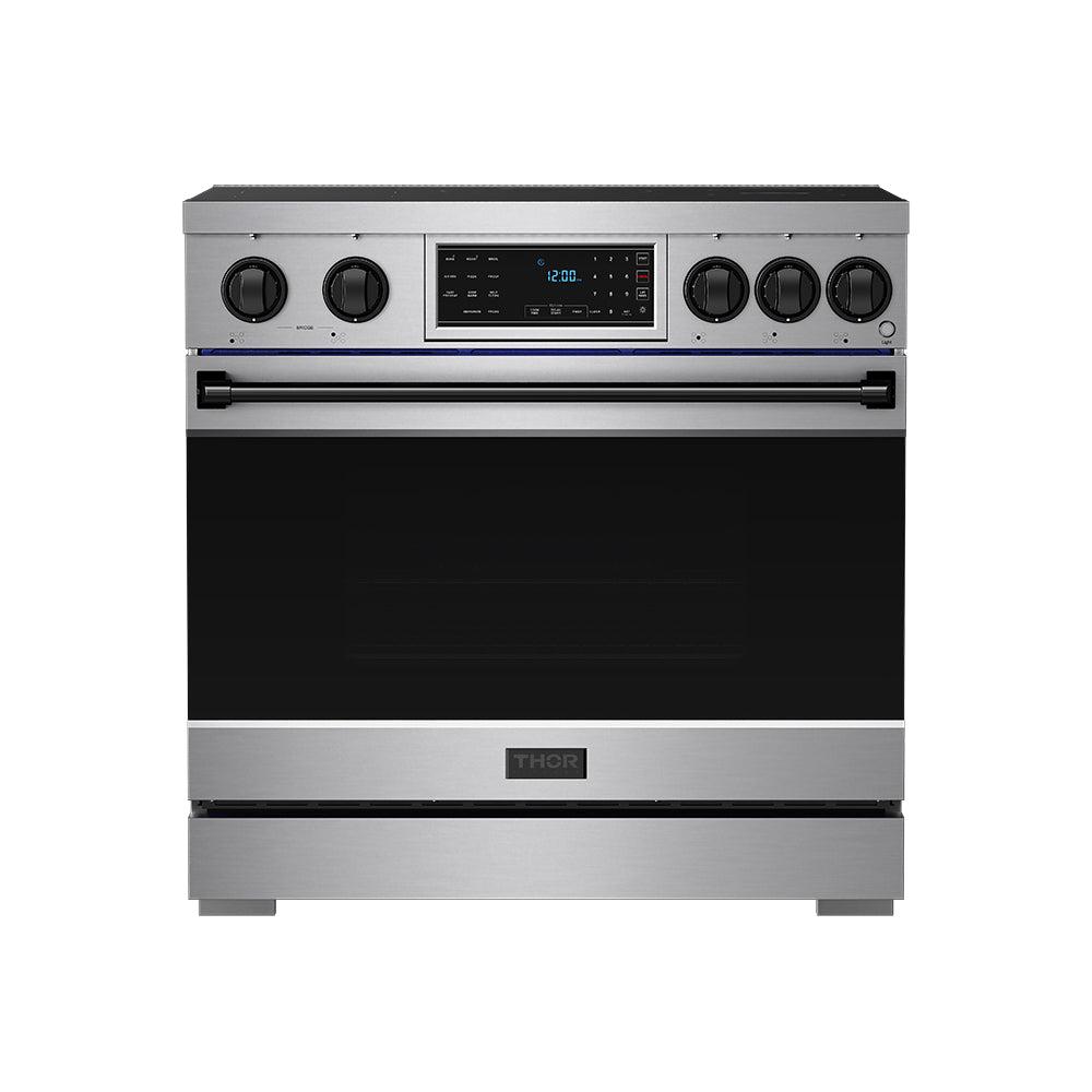 Thor Kitchen RSI36BLK 36 Inch Professional Induction Range With Tilt Panel Touch Control In Stainless Steel And Black Gordon Ramsay Series