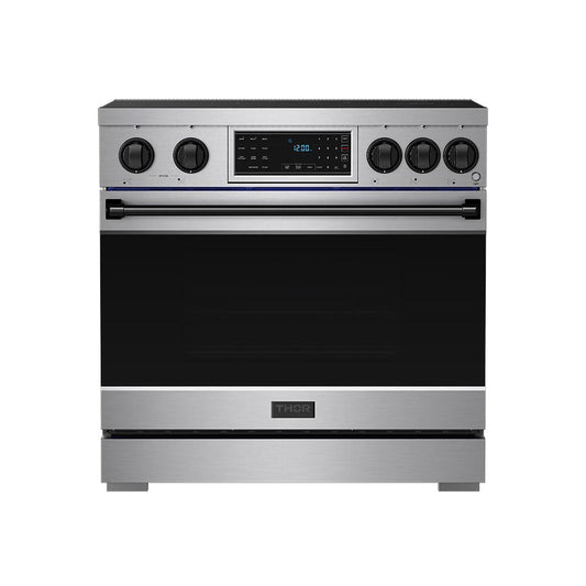 Thor Kitchen RSI36BLK 36 Inch Professional Induction Range With Tilt Panel Touch Control In Stainless Steel And Black Gordon Ramsay Series