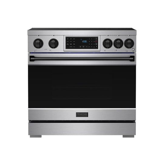 Thor Kitchen RSI36BLK 36 Inch Professional Induction Range With Tilt Panel Touch Control In Stainless Steel And Black Gordon Ramsay Series