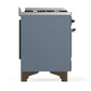 Ilve UM48FQNR3BGB Ilve Um48Fqnr3Bgb Majestic Iii 48 Inch Dual Fuel Range With 8 Burners And Griddle, Dual Function Burner Up To 25,000 Btu (Natural Gas, Solid Door, Blue Grey, Burnished)