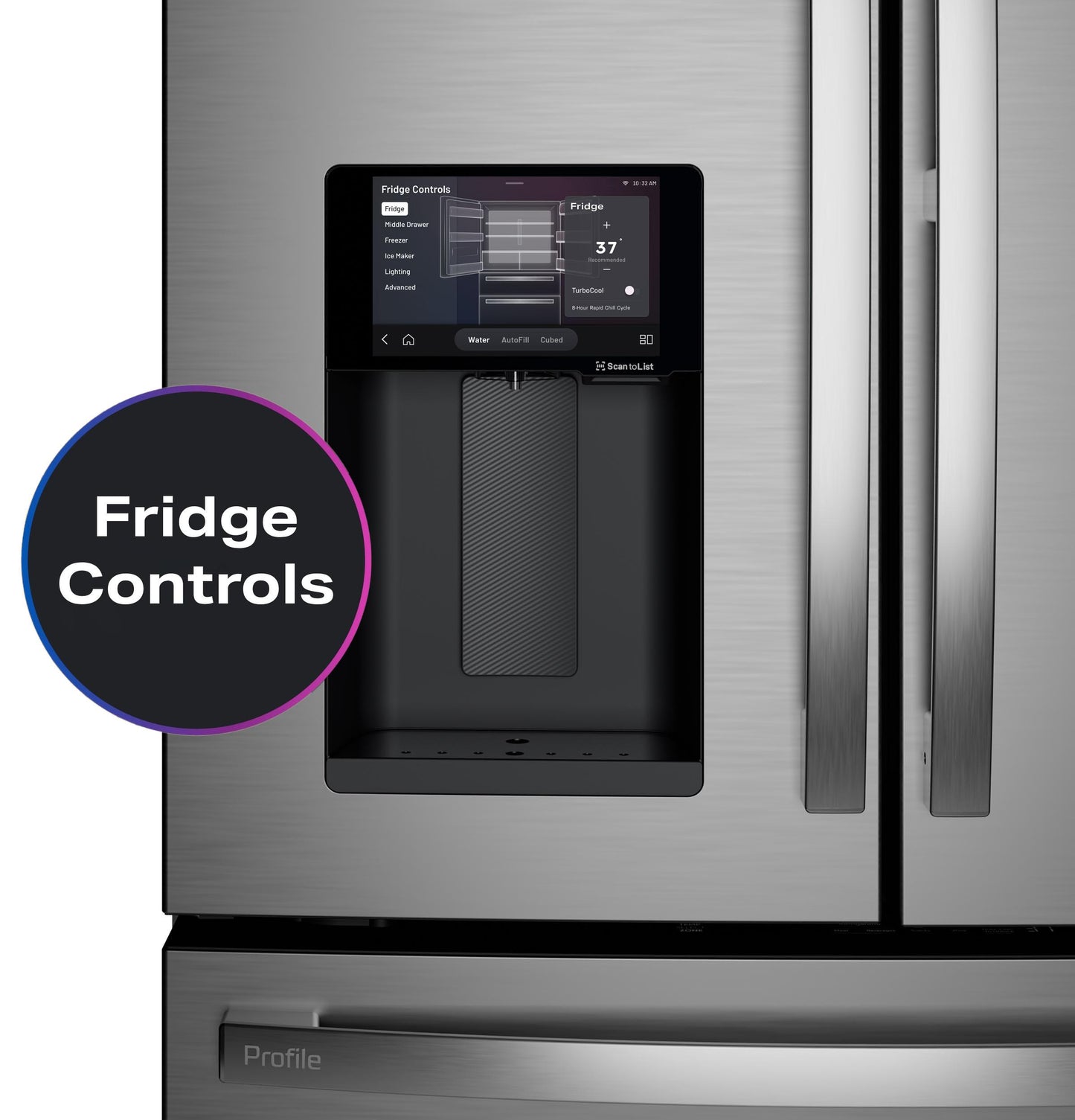 Ge Appliances PVD28HYYFS Ge Profile™ Energy Star® 27.9 Cu. Ft. Smart 4-Door French-Door Refrigerator With Kitchen Assistant™