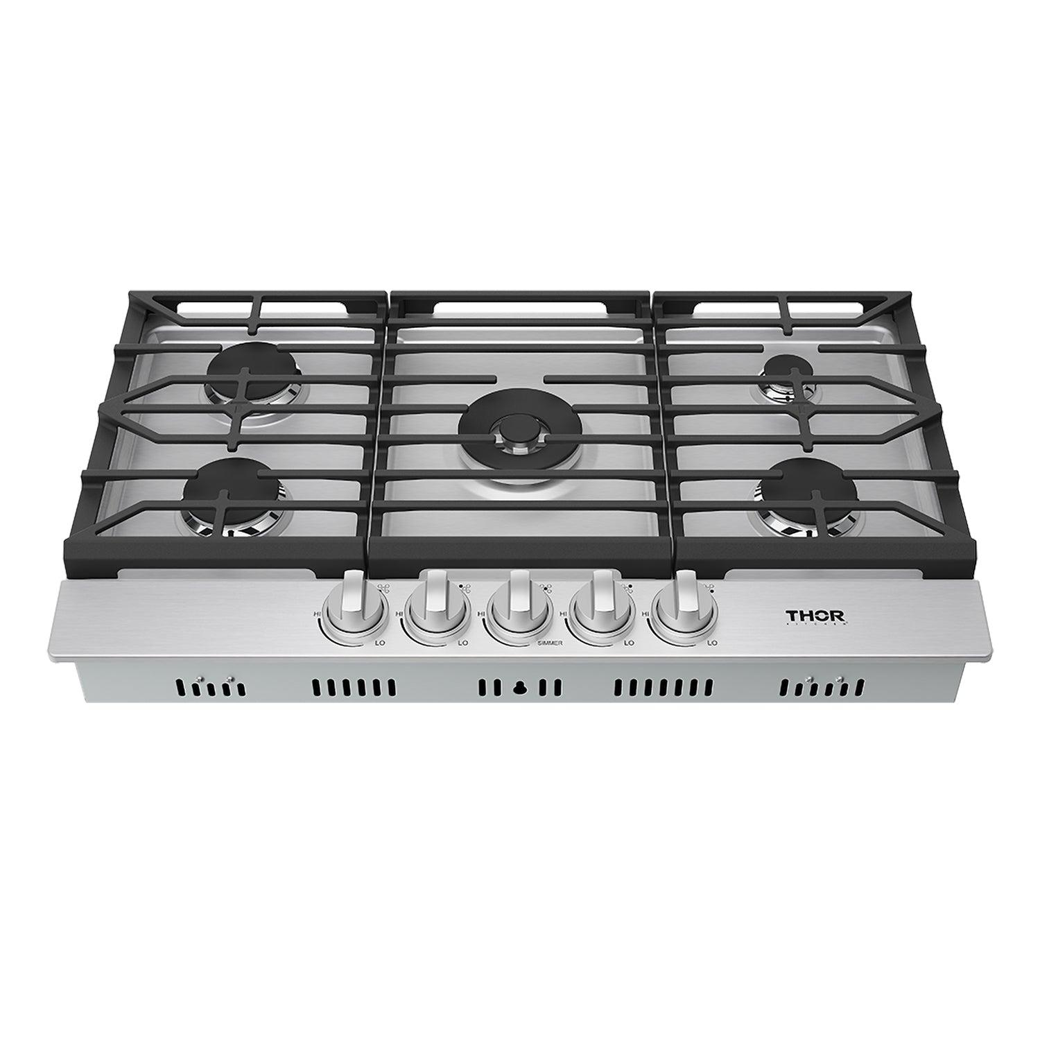Thor Kitchen TGC36F 36 Inch Professional Gas Cooktop In Stainless Steel