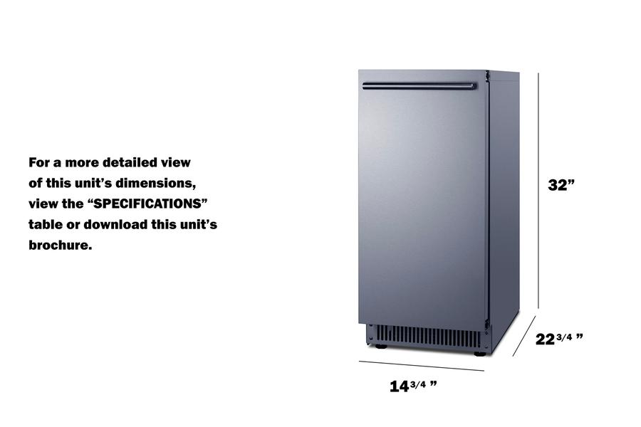 Summit BIM62ADA 68 Lb. Clear Icemaker, Ada Compliant