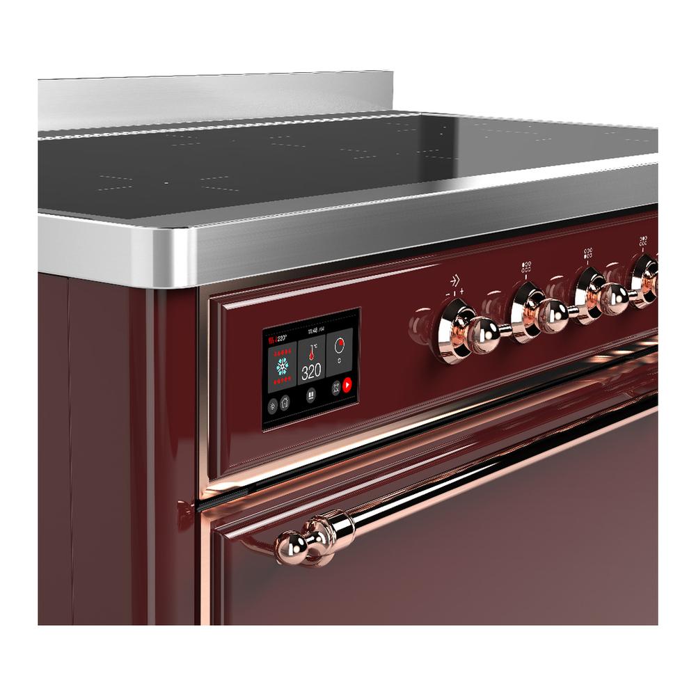 Ilve UMIB48QNR3BUP Ilve Umib48Qnr3Bup Majestic Iii 48 Inch Induction Range With 6 Elements, 5.02 Cu. Ft. Total Oven Capacity (Solid Door, Burgundy, Copper)