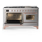 Ilve UM60FNR3SSPLP Ilve Um60Fnr3Ssplp Majestic Iii 60 Inch Dual Fuel Range With 9 Burners And Griddle, Dual Function Burner Up To 25,000 Btu (Liquid Propane, Triple Glass Door, Stainless Steel, Copper)