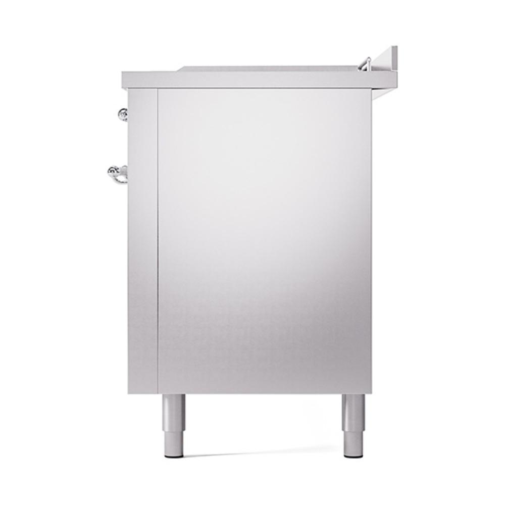 Ilve UN60FSQNMPSSC Ilve Un60Fsqnmpssc Nostalgie Ii Noblesse 60" Dual Fuel Range (7 Sealed Burners + Griddle + French Top, Natural Gas, Solid Door, Stainless Steel, Chrome)