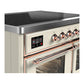 Ilve UMDIB40NR3AWP Ilve Umdib40Nr3Awp Majestic Iii 40 Inch Induction Range With 6 Elements, 3.82 Cu. Ft. Total Oven Capacity (Triple Glass Door, Antique White, Copper)