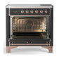 Ilve UMIB36QNR3MGP Ilve Umib36Qnr3Mgp Majestic Iii 36 Inch Induction Range With 6 Elements, 3.5 Cu. Ft. Total Oven Capacity (Solid Door, Graphite Matte, Copper)