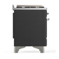 Ilve UM48FSNR3MGC Ilve Um48Fsnr3Mgc Majestic Iii 48 Inch Dual Fuel Range With 5 Black Brass Burners, Griddle And French Top, Dual Function Burner Up To 25,000 Btu (Natural Gas, Triple Glass Door, Graphite Matte, Chrome)