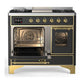 Ilve UMD40FNR3MGGLP Ilve Umd40Fnr3Mgglp Majestic Iii 40 Inch Dual Fuel Range With 6 Burners And Griddle, Dual Function Burner Up To 25,000 Btu (Liquid Propane, Triple Glass Door, Graphite Matte, Brass)