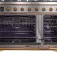 Ilve UM12FDNS3SSG Majestic Ii 48 Inch Dual Fuel Natural Gas Freestanding Range In Stainless Steel With Brass Trim