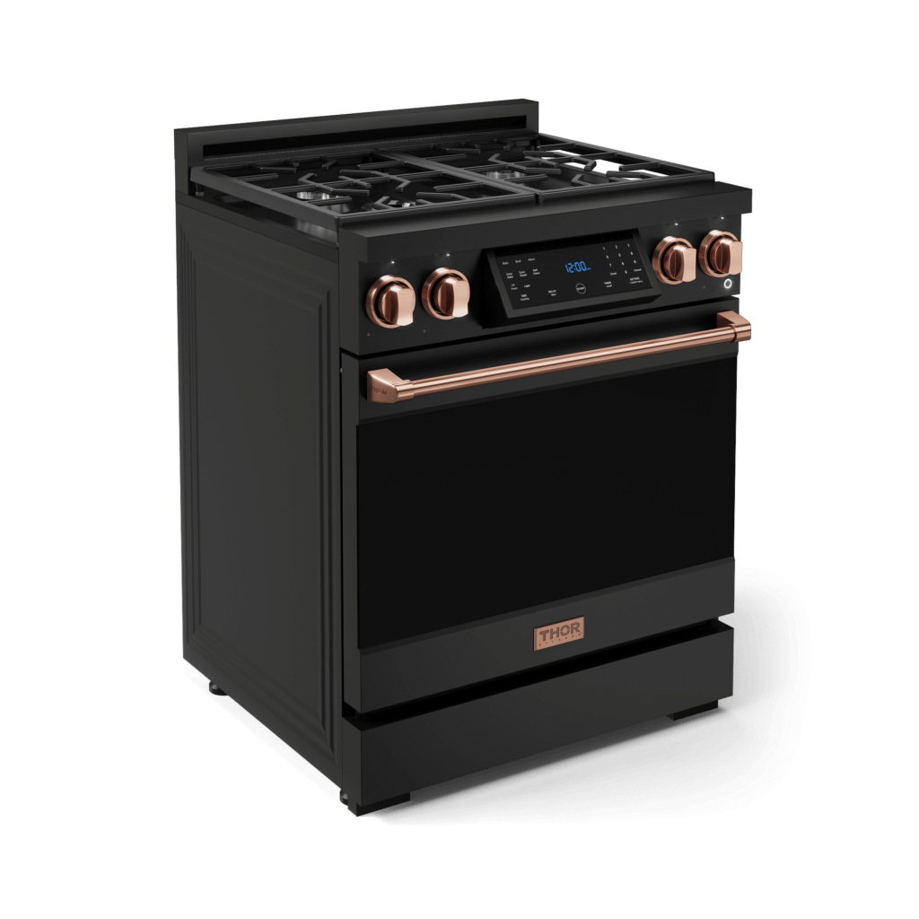 Thor Kitchen RSG30BLPRSG 30 Inch Professional Lp Range With Tilt Panel Touch Control In Matte Black/Rose Gold Gordon Ramsay Series - Rsg30Blp-Rsg