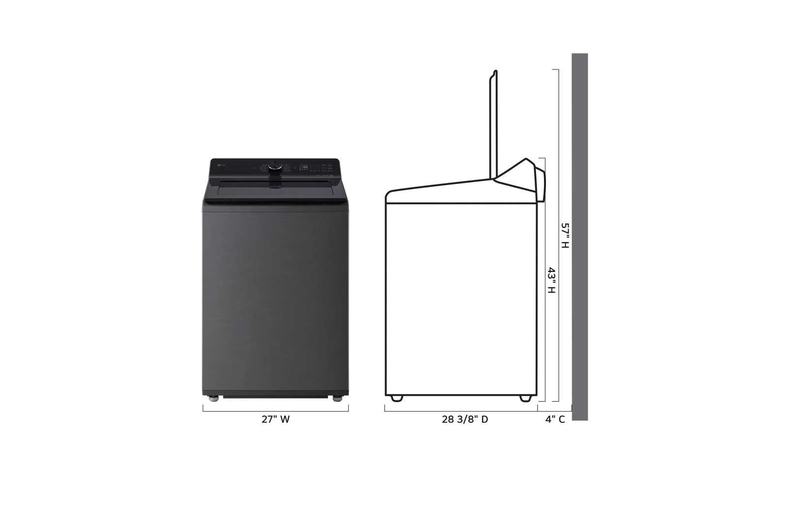 Lg WT8205CL 4.8 Cu. Ft. Mega Capacity Smart Top Load Washer With 4-Way® Agitator, Easyunload™ & Ai Sensing