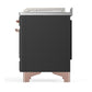 Ilve UM48FSNR3MGP Ilve Um48Fsnr3Mgp Majestic Iii 48 Inch Dual Fuel Range With 5 Black Brass Burners, Griddle And French Top, Dual Function Burner Up To 25,000 Btu (Natural Gas, Triple Glass Door, Graphite Matte, Copper)