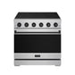 Thor Kitchen RSE36PBLK 36 Inch Professional Electric Range In Stainless Steel/Black Gordon Ramsay Series