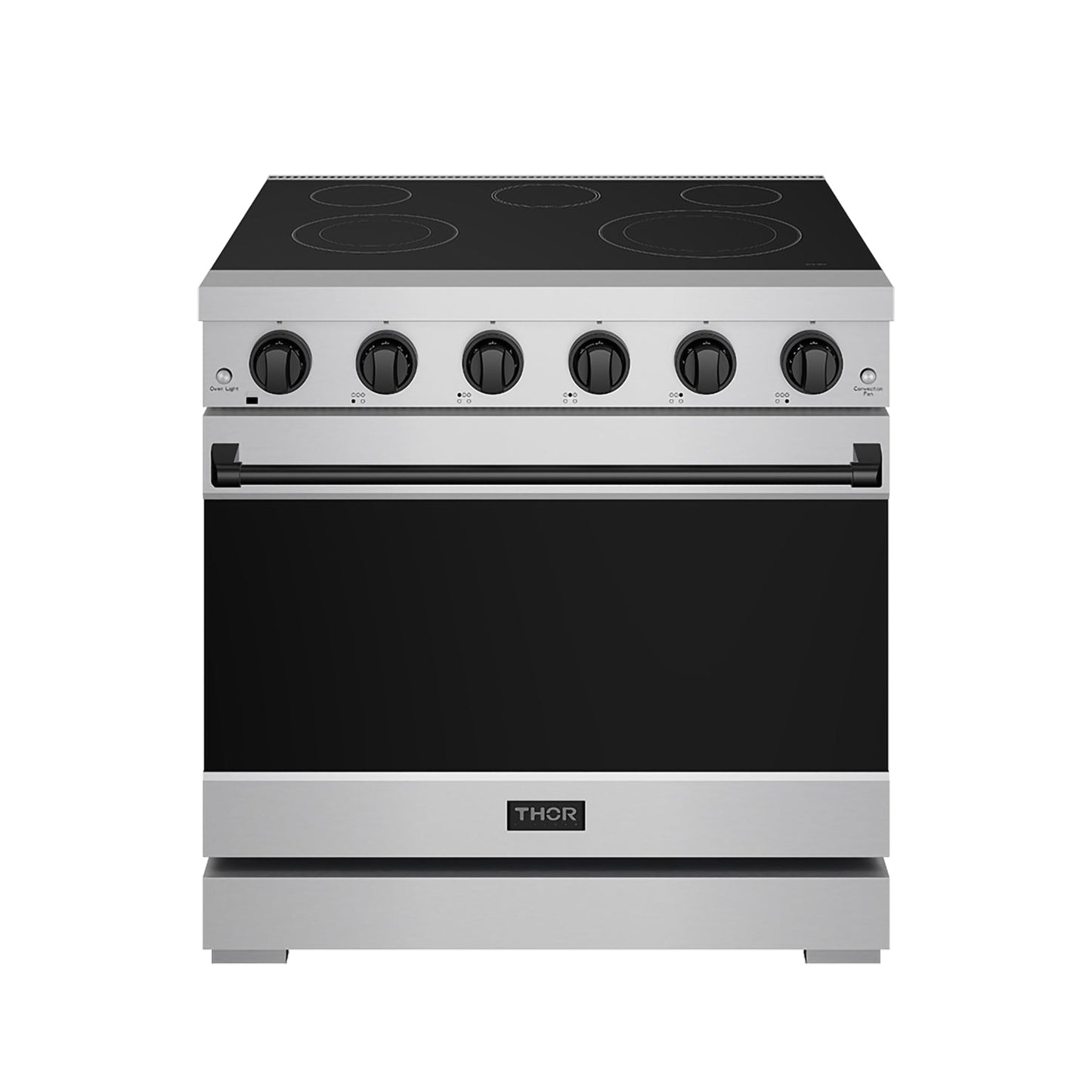 Thor Kitchen RSE36PBLK 36 Inch Professional Electric Range In Stainless Steel/Black Gordon Ramsay Series
