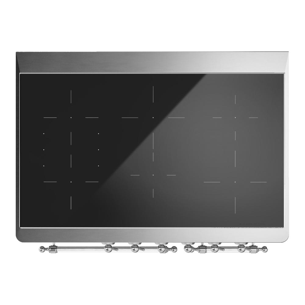 Ilve UMDIB40QNR3EGC Ilve Umdib40Qnr3Egc Majestic Iii 40 Inch Induction Range With 6 Elements, 3.82 Cu. Ft. Total Oven Capacity (Solid Door, Emerald Green, Chrome)