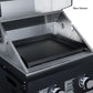 Forno FODKT2568BLK Forno All Aperto 99,600 Btu Outdoor Kitchen, 5 Burners, Infrared Burners, Side Burner, Black Sintered Stone Countertops, Gas Pizza Oven, Sink Module, Bar & Beverage Center