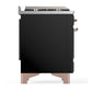Ilve UM60FQNR3BKP Ilve Um60Fqnr3Bkp Majestic Iii 60 Inch Dual Fuel Range With 9 Burners And Griddle, Dual Function Burner Up To 25,000 Btu (Natural Gas, Solid Door, Glossy Black, Copper)