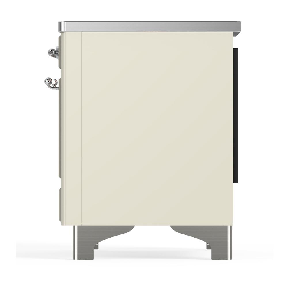 Ilve UMDIB40NR3AWC Ilve Umdib40Nr3Awc Majestic Iii 40 Inch Induction Range With 6 Elements, 3.82 Cu. Ft. Total Oven Capacity (Triple Glass Door, Antique White, Chrome)