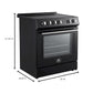 Forno FFSIN098230BLK Forno Leonardo Espresso 30-Inch Slide-In Black Induction Range, Convection Oven, 5 Cooking Zones, Touch Control Panel