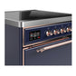 Ilve UMIB30QNR3MBP Ilve Umib30Qnr3Mbp Majestic Iii 30 Inch Induction Range With 4 Elements, 4 Cu. Ft. Oven Capacity (Solid Door, Midnight Blue, Copper)