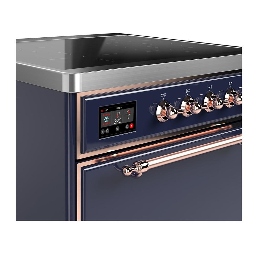 Ilve UMIB30QNR3MBP Ilve Umib30Qnr3Mbp Majestic Iii 30 Inch Induction Range With 4 Elements, 4 Cu. Ft. Oven Capacity (Solid Door, Midnight Blue, Copper)