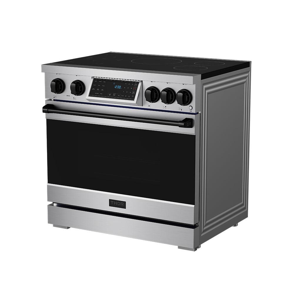 Thor Kitchen RSI36BLK 36 Inch Professional Induction Range With Tilt Panel Touch Control In Stainless Steel And Black Gordon Ramsay Series