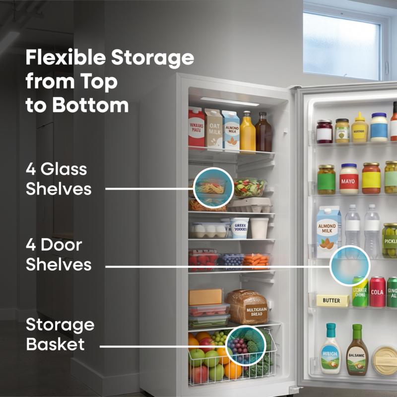 Element Appliance EXUF17CEEW Element 17.0 Cu. Ft. Upright Convertible Freezer / Refrigerator - White, Energy Star (Exuf17Ceew)