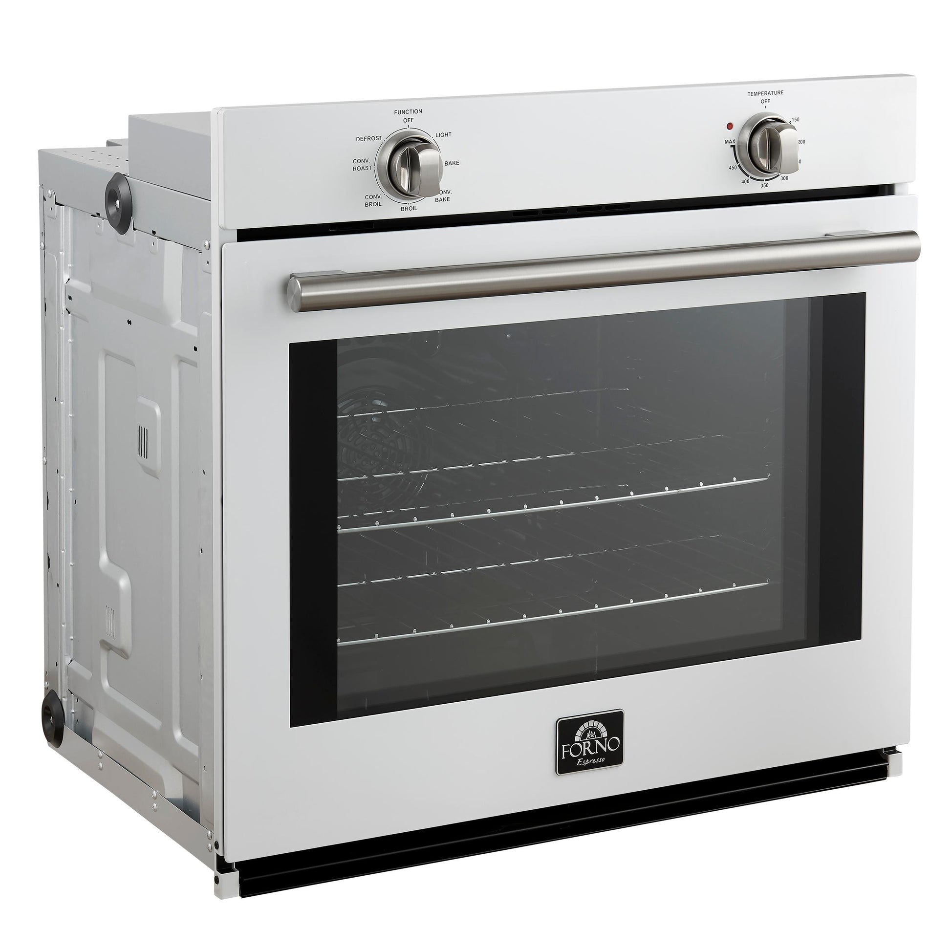 Forno FBOEL137030WHT Forno Vomero 30-Inch Wall Oven, White, 5 Cu.Ft Capacity, 3550 Watts Convection, Mechanical Controls, Manuel Steam Clean