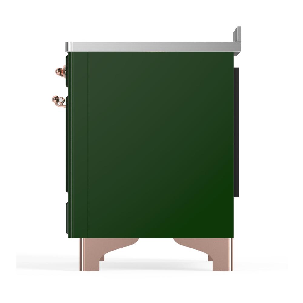 Ilve UMIB48QNR3EGP Ilve Umib48Qnr3Egp Majestic Iii 48 Inch Induction Range With 6 Elements, 5.02 Cu. Ft. Total Oven Capacity (Solid Door, Emerald Green, Copper)