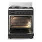 Ilve UM30NR3MGBLP Ilve Um30Nr3Mgblp Majestic Iii 30 Inch Dual Fuel Range With 5 Black Brass Burners, Dual Function Burner Up To 25,000 Btu (Liquid Propane, Triple Glass Door, Graphite Matte, Burnished)