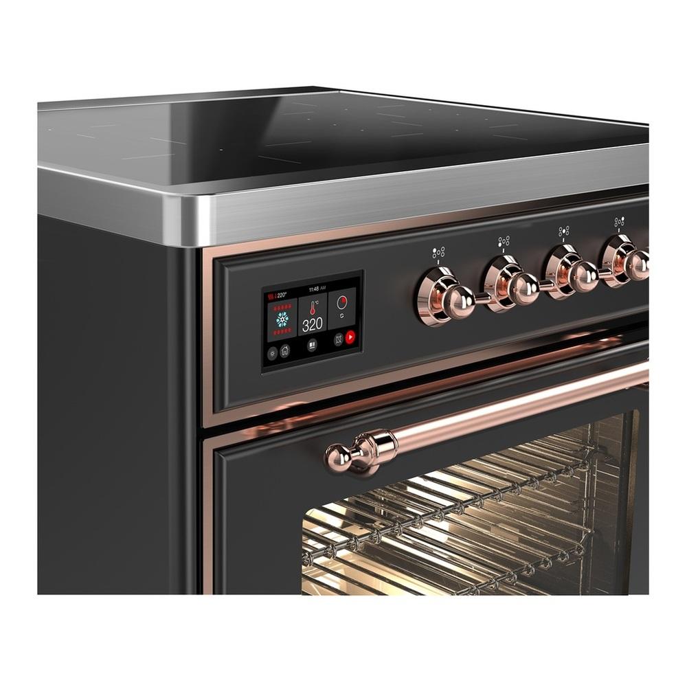 Ilve UMIB30NR3MGP Ilve Umib30Nr3Mgp Majestic Iii 30 Inch Induction Range With 4 Elements, 4 Cu. Ft. Oven Capacity (Triple Glass Door, Graphite Matte, Copper)