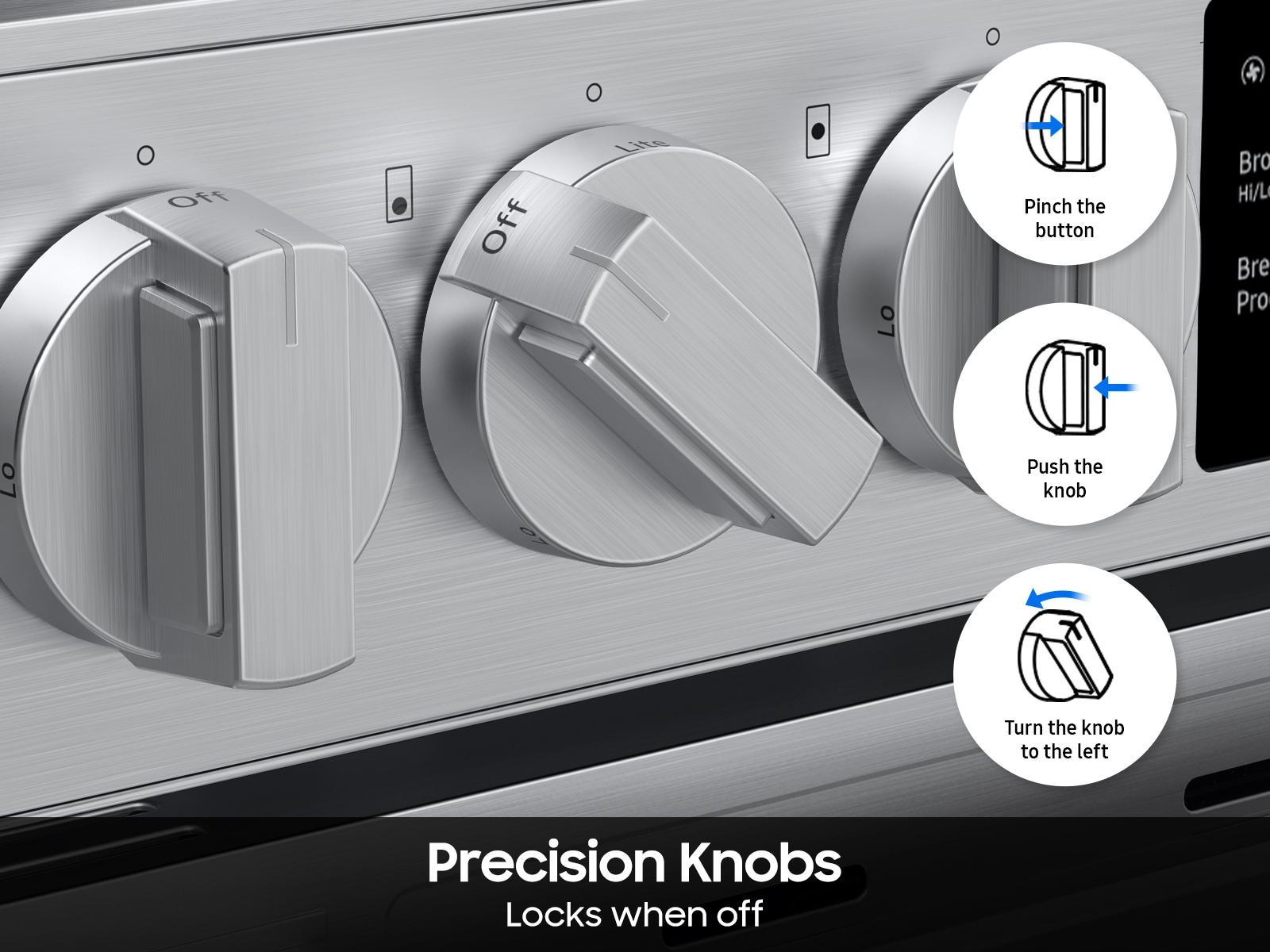 Samsung NSG70H60SR Bespoke Smart Slide-In Gas Range Pro Style Design Air Fry Max Precision Knobs