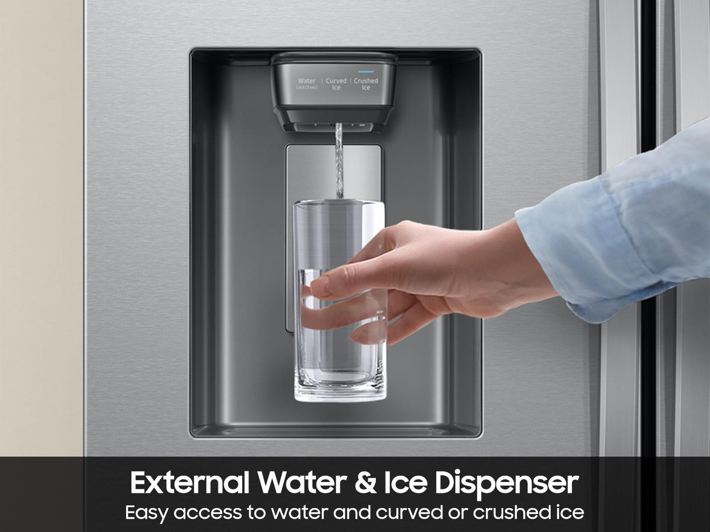 Samsung RF32CG5B30SR Bespoke Ai 3-Door French Door Mega Capacity External Water & Ice Dispenser 31 Cu.Ft.