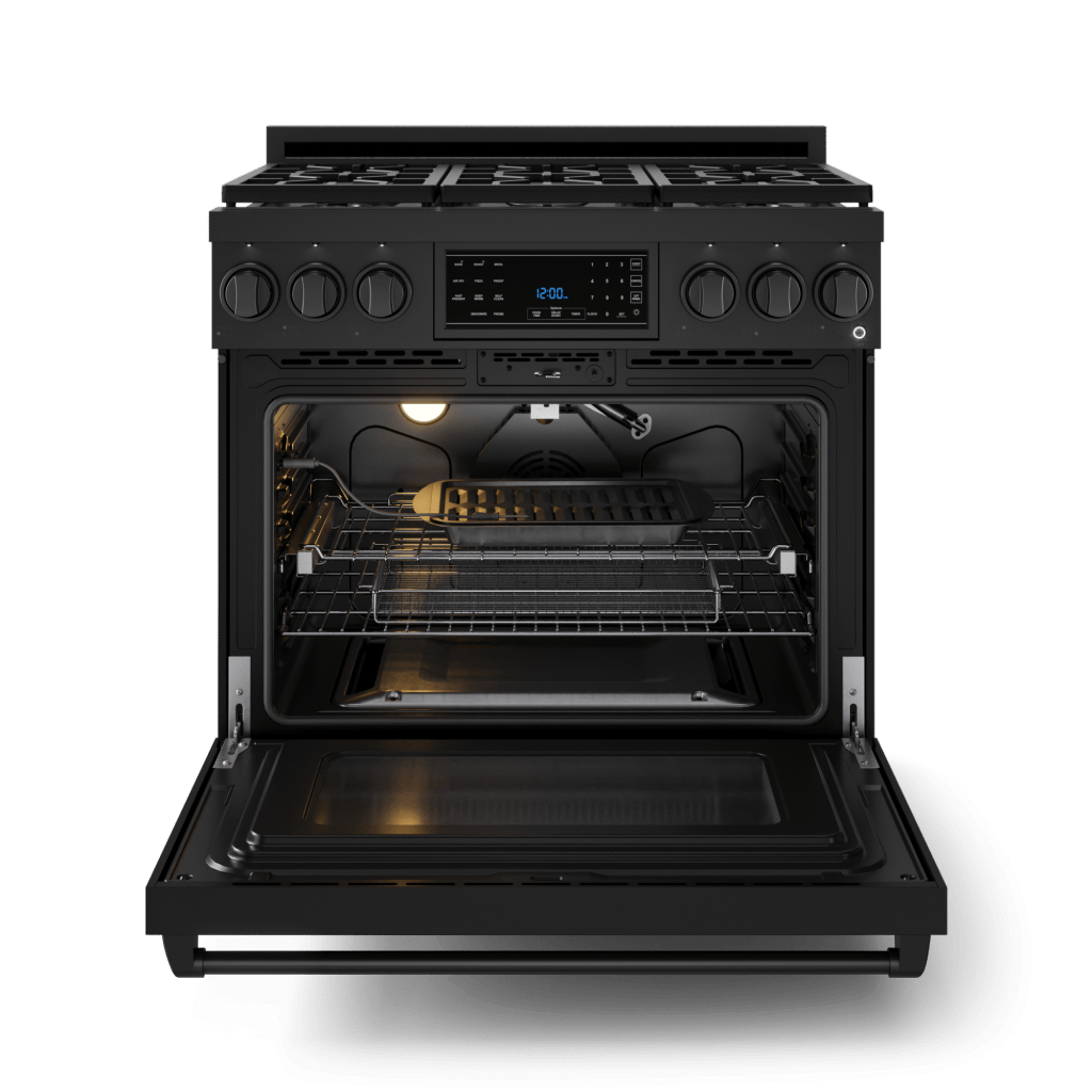 Thor Kitchen RSG36B 36 Inch Professional Gas Range With Tilt Panel Touch Control In Black Gordon Ramsay Series - Rsg36B