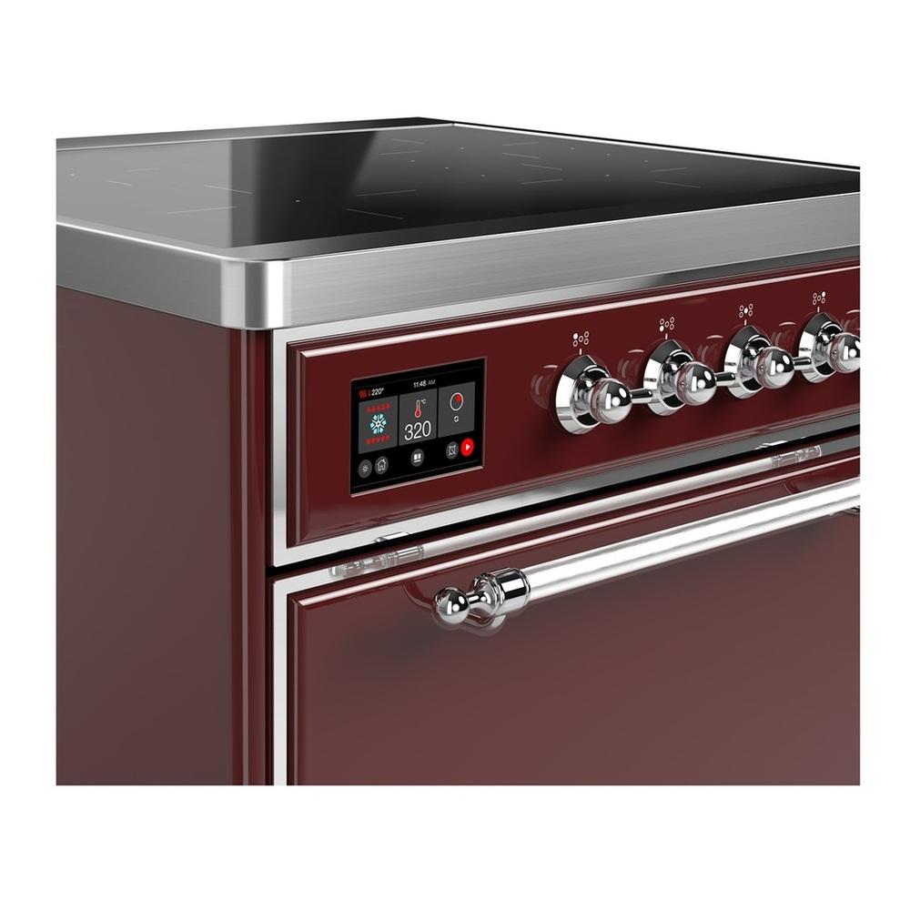 Ilve UMIB30QNR3BUC Ilve Umib30Qnr3Buc Majestic Iii 30 Inch Induction Range With 4 Elements, 4 Cu. Ft. Oven Capacity (Solid Door, Burgundy, Chrome)